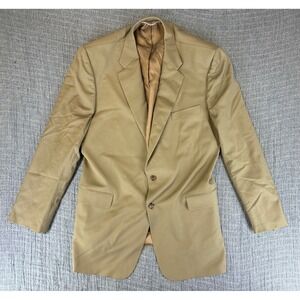Hickey Freeman Blazer Mens 46L Olive Green 100% Worsted Wool Sport Coat USA Made